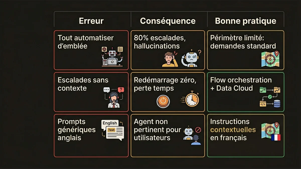 Three common ETI deployment errors with consequences and solutions in comparison table