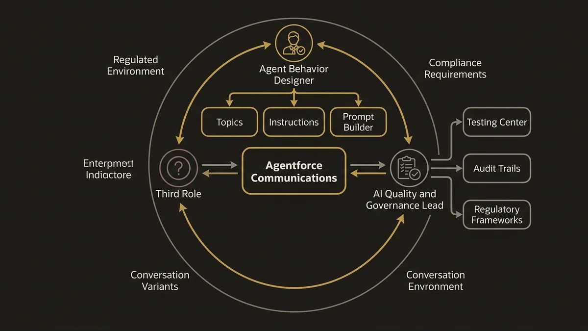 Three critical Agentforce roles and their interconnections in regulated telco environment