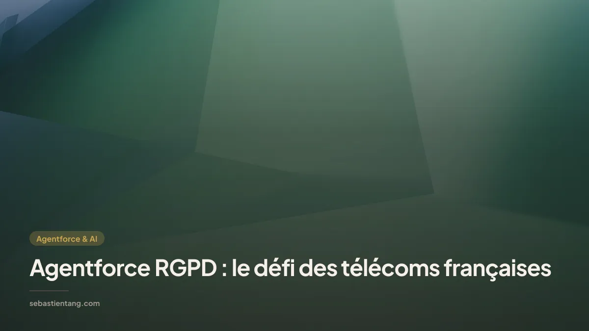 Agentforce RGPD : le défi des télécoms françaises — A soothing abstract design featuring geometric green shapes, perfect for modern digital art backgrounds.
