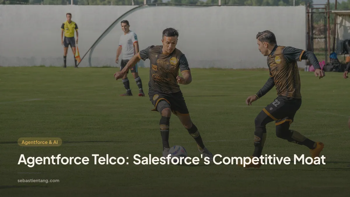 Agentforce Telco: Salesforce's Competitive Moat — Soccer players in action during a daytime match, displaying teamwork and strategy.